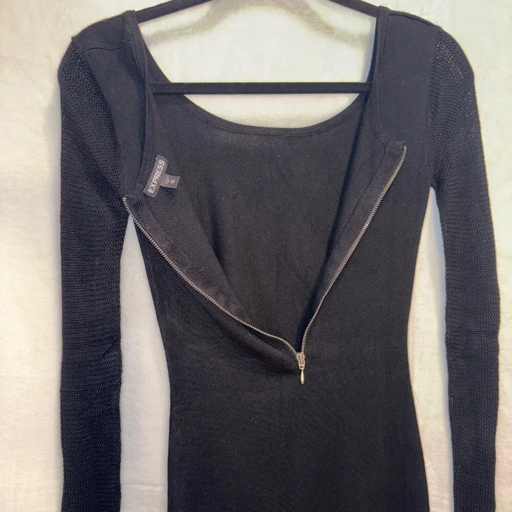 Express long sleeved knit black dress size XS. EXCELLENT condition - Picture 7 of 12